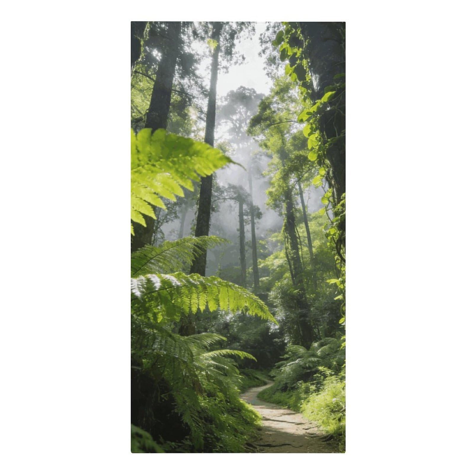 FodPand Lightweight Microfiber Large Overszed LightGreen_Jungle Beach Towel 30.3x61.4 in Sand Blanket Travel, Swim, Bathroom, Girls Women Adults Gift Soft Big Pool Swim Towels