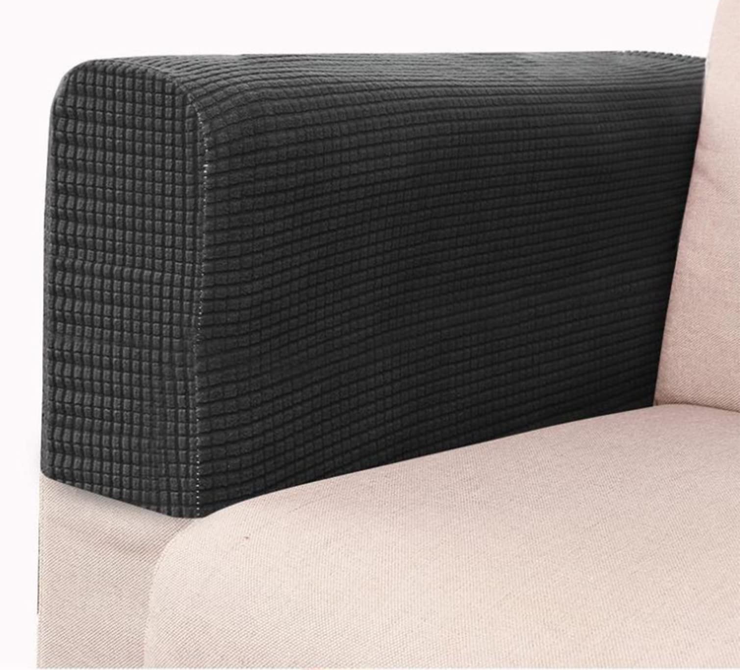 Copri Braccioli Spandex Elasticizzato Copribraccioli Morbido Lavabile Copribraccioli Divanetto Protettivo -Caffè leggero-4 pezzi
