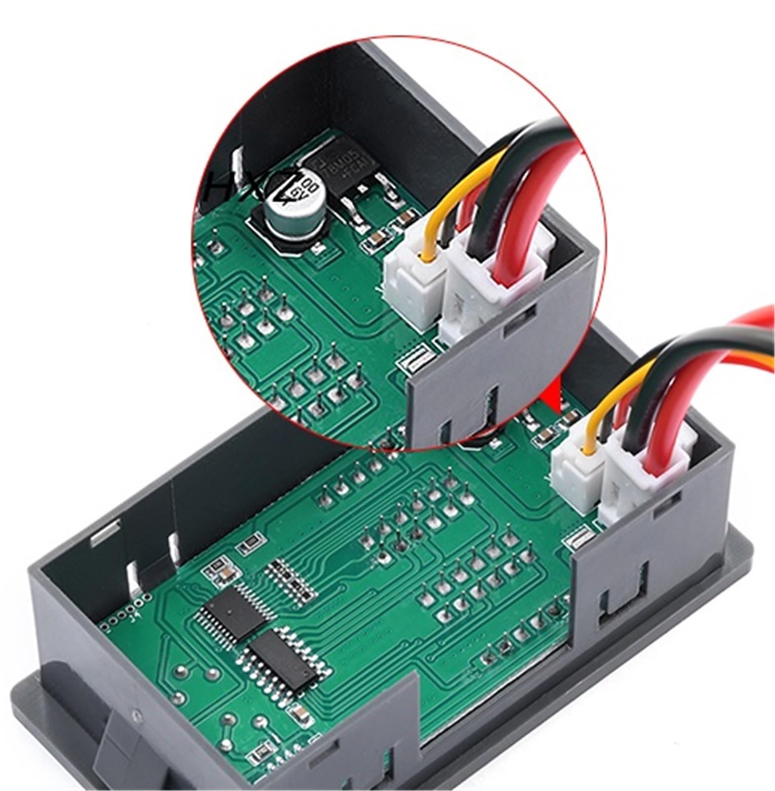 DC 0 ~ 100 V miernik napięcia prądu 10 A 1000 W 4-cyfrowy watomierz elektryczny miernik mocy precyzyjnie dostrojone narzędzia dla elektryków (kolor czerwony)