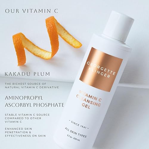 Miniatura 3 de Georgette Klinger Gel limpiador de vitamina C  El lavado facial antioxidante diario ilumina y mejora la textura para una piel más clara y suave.