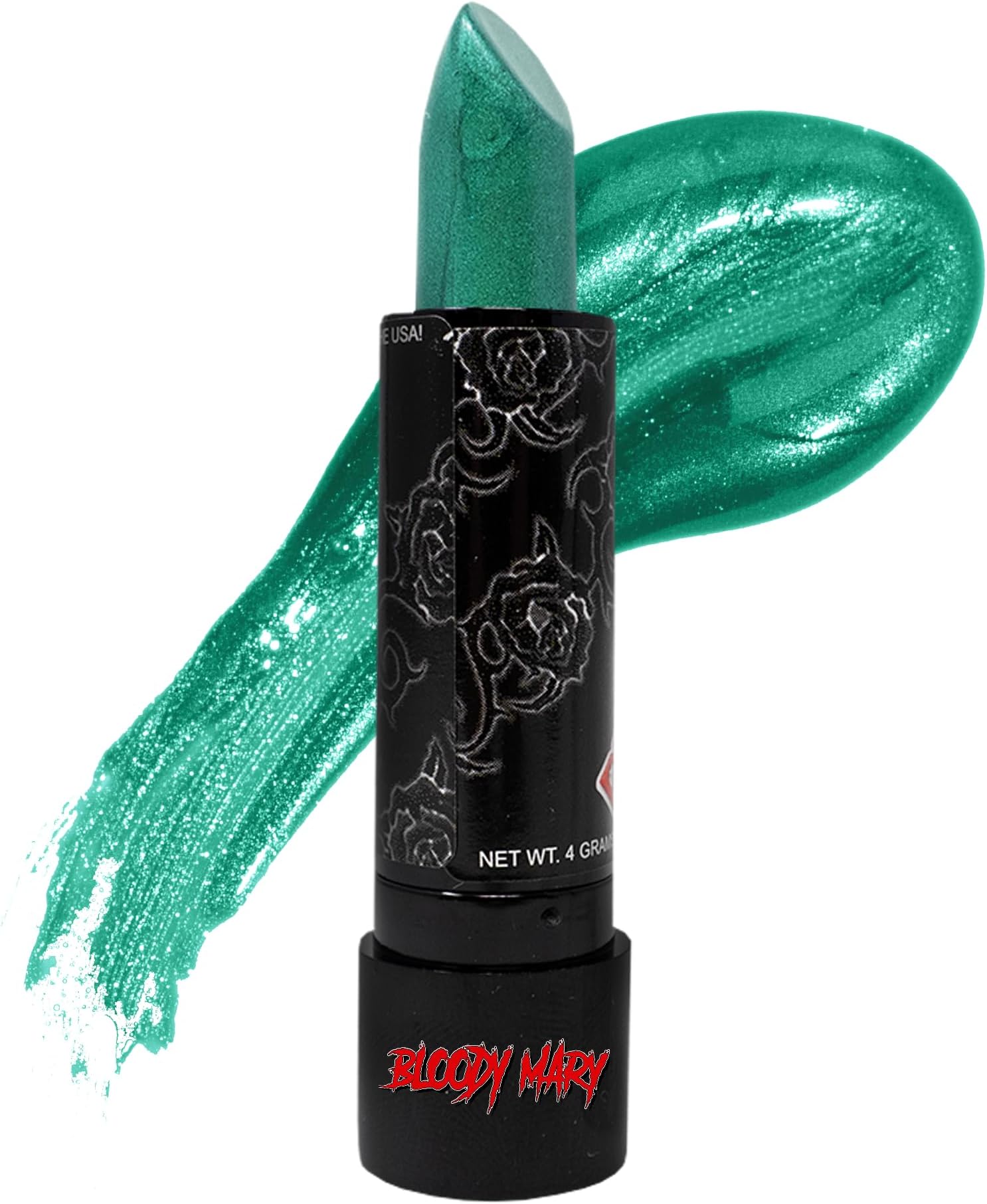 Lipstick Professional Hollywood Makeup Quality -Creamy & Long Lasting โ Fashionable Eccentric Gothic Style - Ideal For Halloween - Unique Color & Rich Pigment (Green)