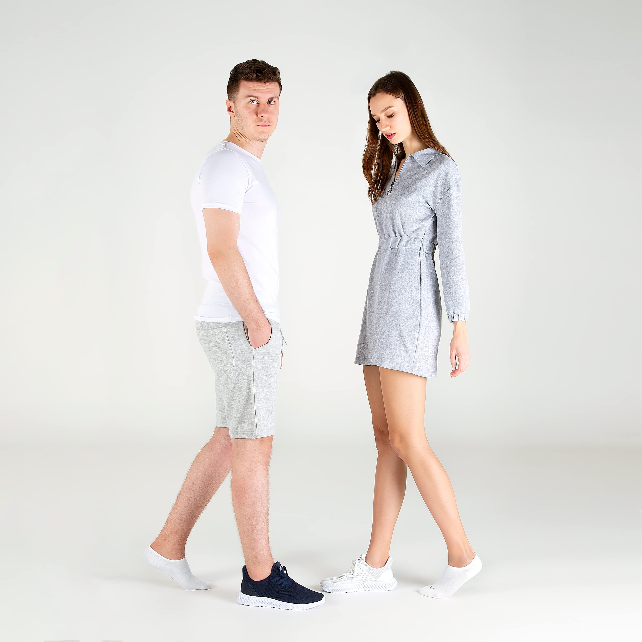 No Show Calzini in bambù, 6 paia di calzini da allenamento a taglio basso, per donne e uomini, invisibili, antiscivolo, super morbidi, traspiranti, per corsa, palestra, nero, bianco, grigio, beige,