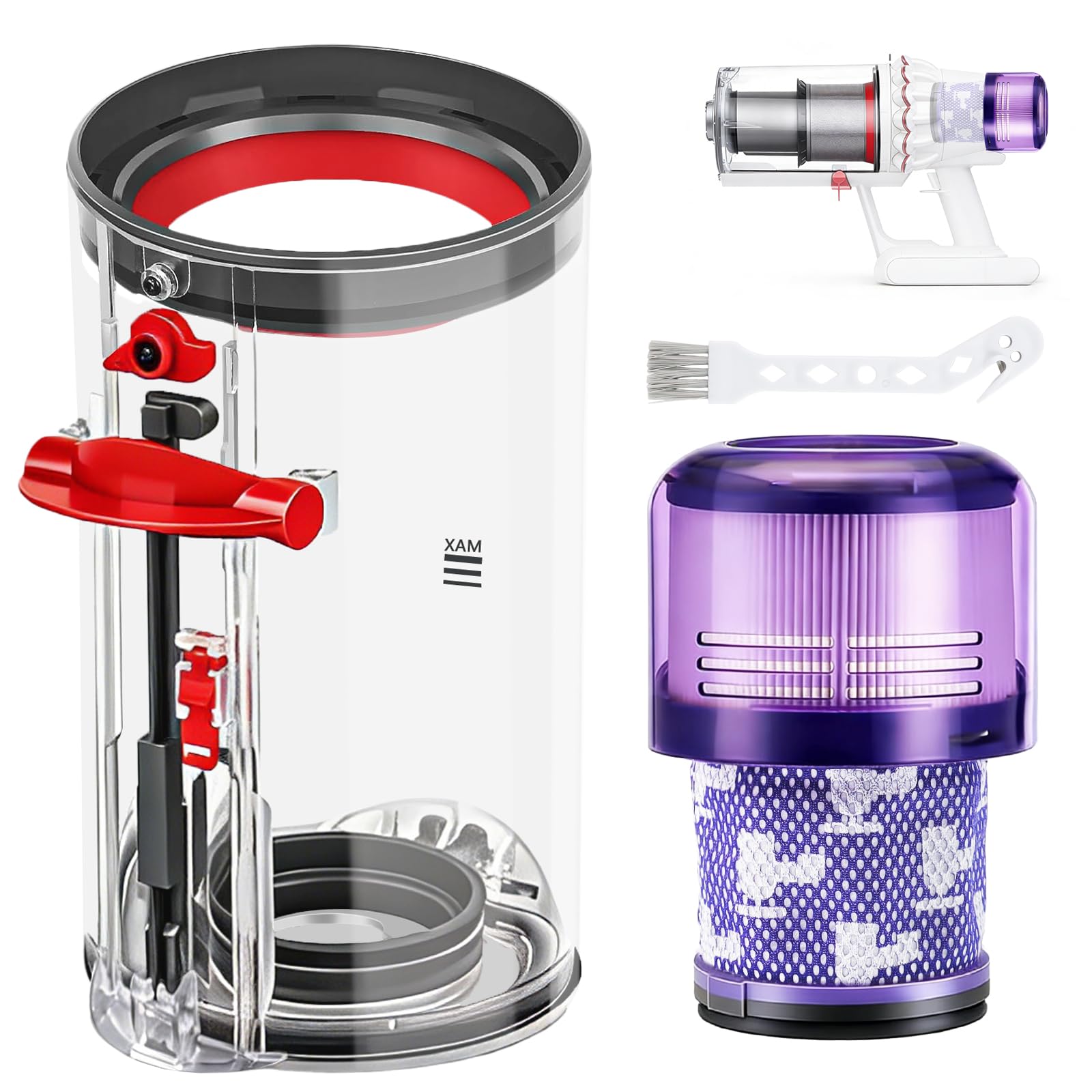 AIVORO Contenitore Serbatoio Per Dyson V11 V15 Cestello Ricambi SV14 SV17 SV15 SV22 SV28 Polvere Raccogli Filtri Filtro Rifiuti Accessori Alta Qualità Contenitori Cestino con spazzola