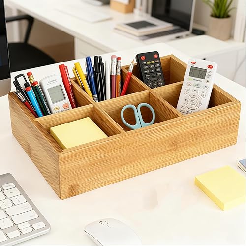 Miniatura 8 de Dicunoy 2 Pack Bamboo Tea Bag Organizers, Wood Tea Bag Storage for Drawers with 6 Roomy Compartments, Sturdy Tea Chest Boxes for Shelf, Coffee