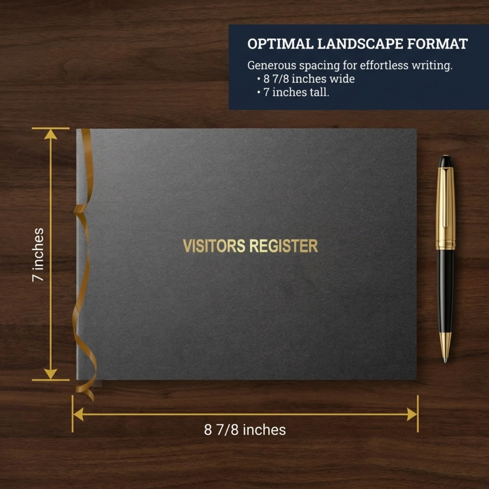 Officewerks - Libro de registro para visitantes, 120 páginas, tapa dura negra, 20 x 18 cm