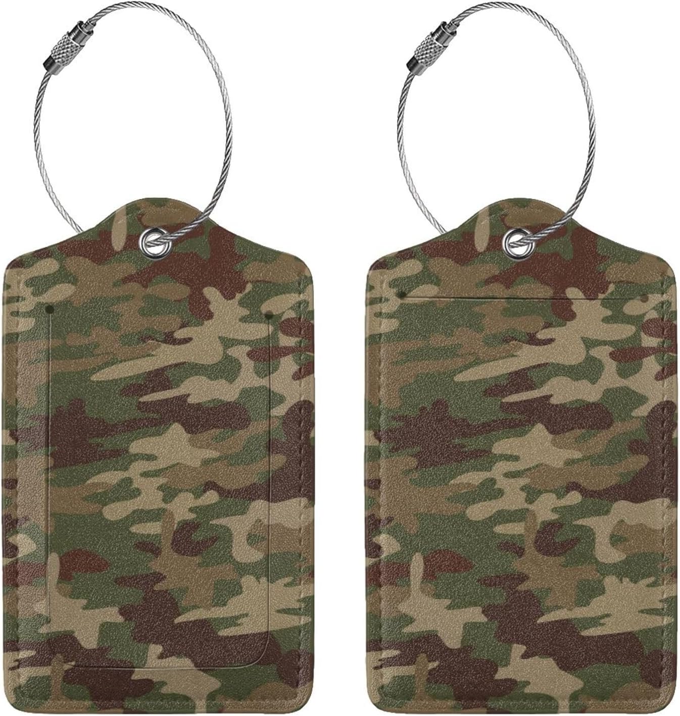 2 Pcs Green Camouflage Luggage Tag for Suitcase, Army Military Camo Tags Birthday Gifts for Men Women Travel Mother’s Day Father, Identifiers Privacy Cover ID Label with Durable Steel Loop 2 Pcs Green Camouflage Luggage Tag for Suitcase, Army Military Camo Tags Birthday Gifts for Men Women Travel Mother’s Day Father, Identifiers Privacy Cover ID Label with Durable Steel Loop