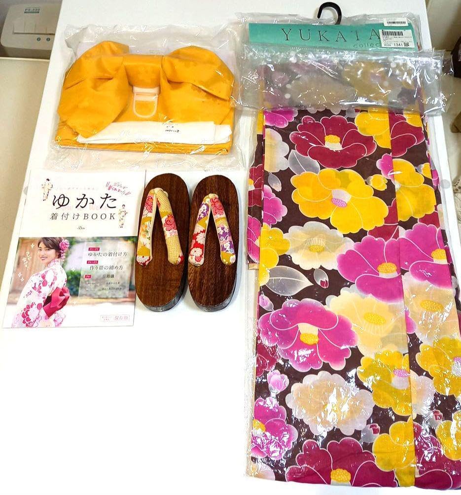 浴衣ゆかた作り帯下駄セット 着着けBOOK付き dl-kimuky