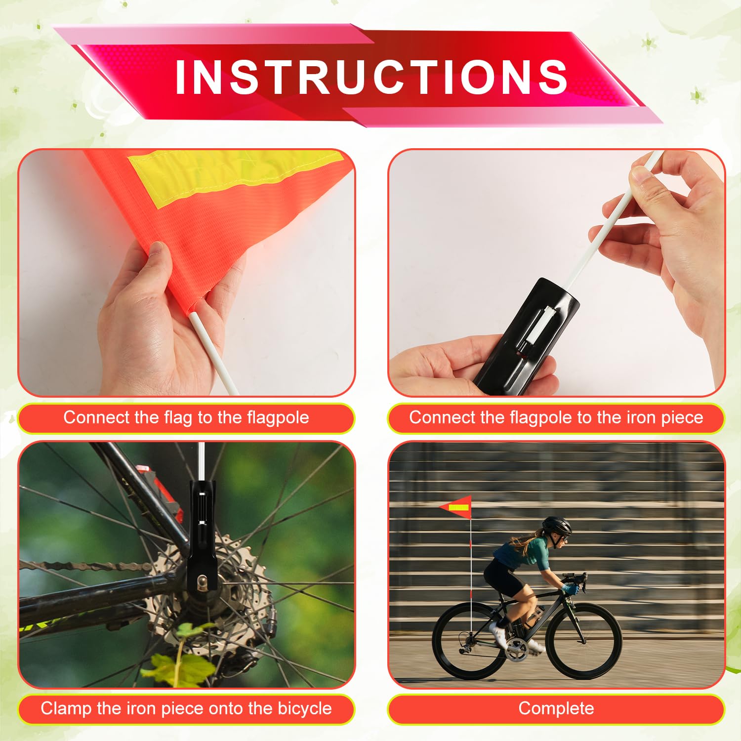PEUTIER 2pcs Bike Safety Flag - Image 4