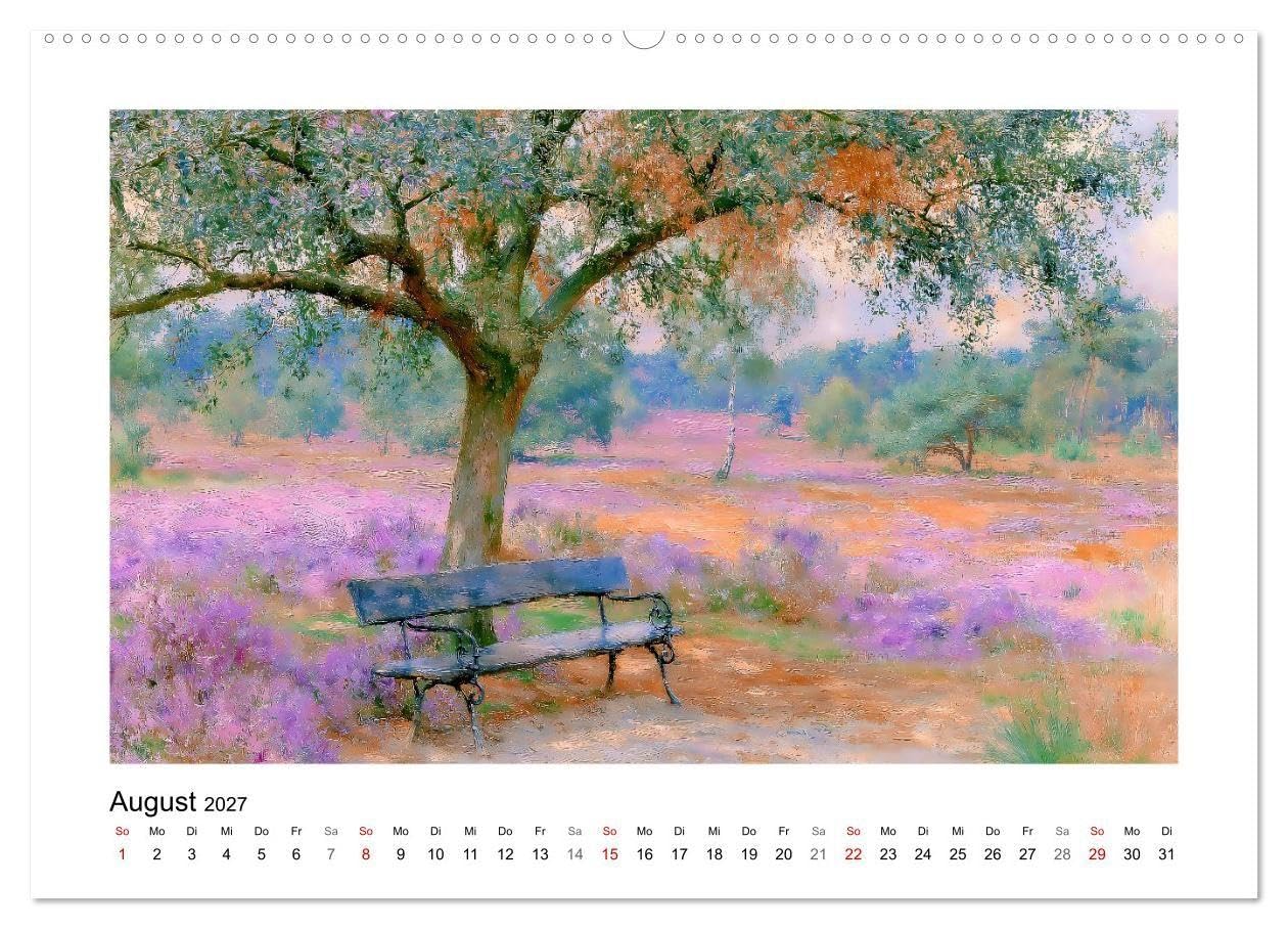 Poesie der Jahreszeiten (hochwertiger Premium Wandkalender 2027 DIN A2 quer), Kunstdruck in Hochglanz: KI-Kunst im impressionistischen Stil (CALVENDO Kunst)