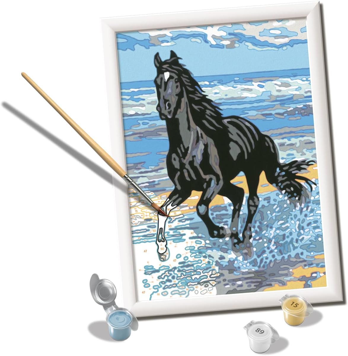Ravensburger - Beach Horse CreArt Paint by Numbers Kit | Fun & Easy DIY Art for Kids Age 11+ | Creative Gift Idea for Birthdays & Holidays