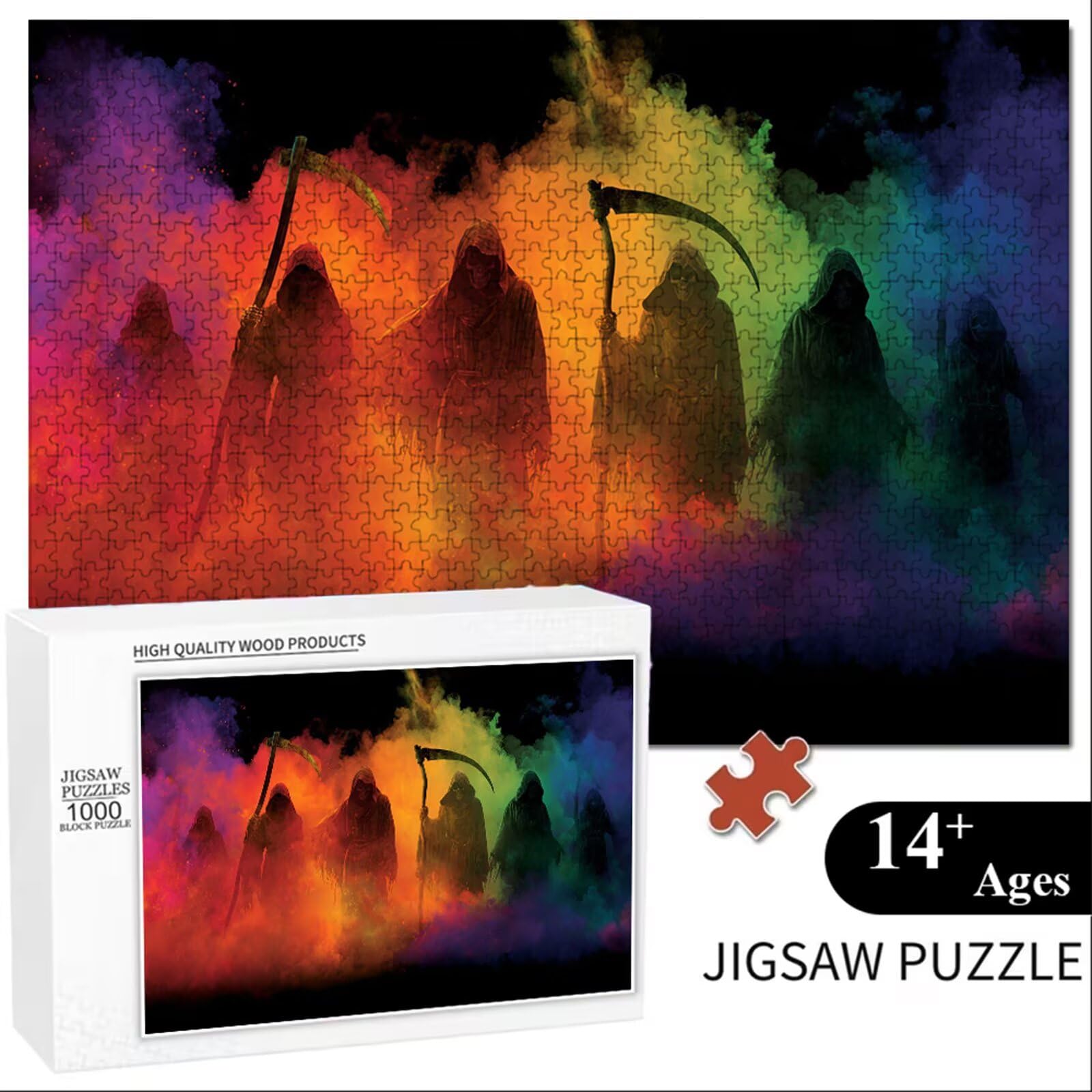 Puzzle 2000 elementów - kolorowe i męskie - trwałe drewniane puzzle z literami na plecach - 75 x 105 cm - Kreatywne hobby bez kurzu - przedmiot kolekcjonerski i 14 lat w górę P3#675
