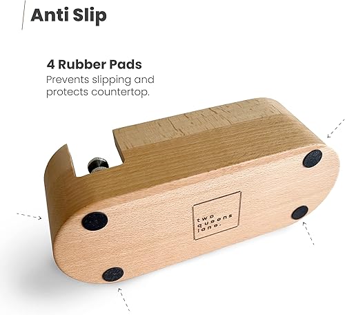 Miniatura 3 de Estación de soporte de manipulación de madera 3 agujeros para manipuladores de café y portafiltro con parte inferior antideslizante tostado ligero