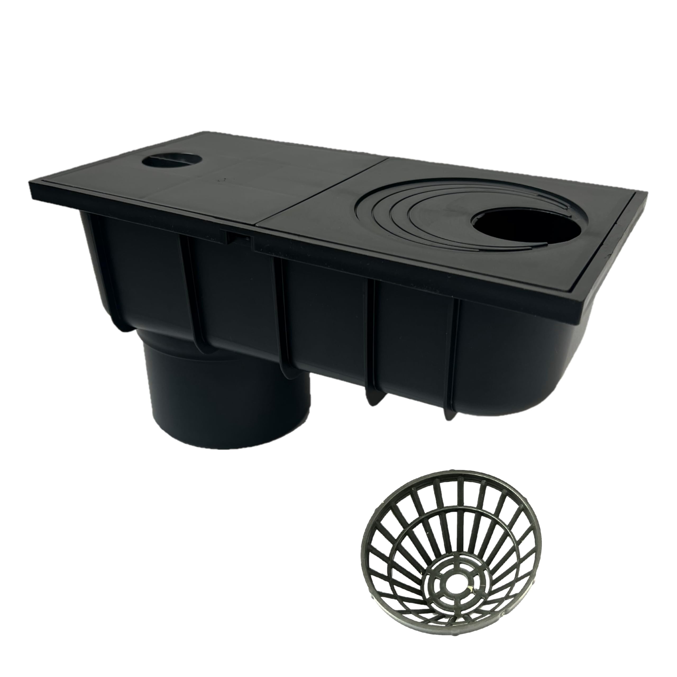 MCH 325 E Siphon De Gouttière DN 110 Avec Clapet Anti-Odeurs - Noir