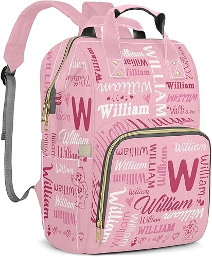 Miniatura 2 de Mochila de pañales negra con letra personalizada con nombre personalizado para hombros para pañales, regalos para mujeres y hombres, Multi 11,