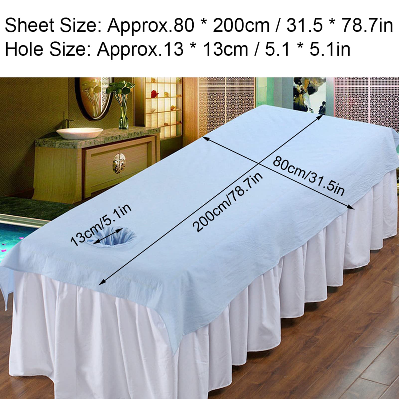 Lenzuolo Per Lettino Massaggio In Cotone Morbido Con Foro Viso - 8 Colori Disponibili - Foto 7