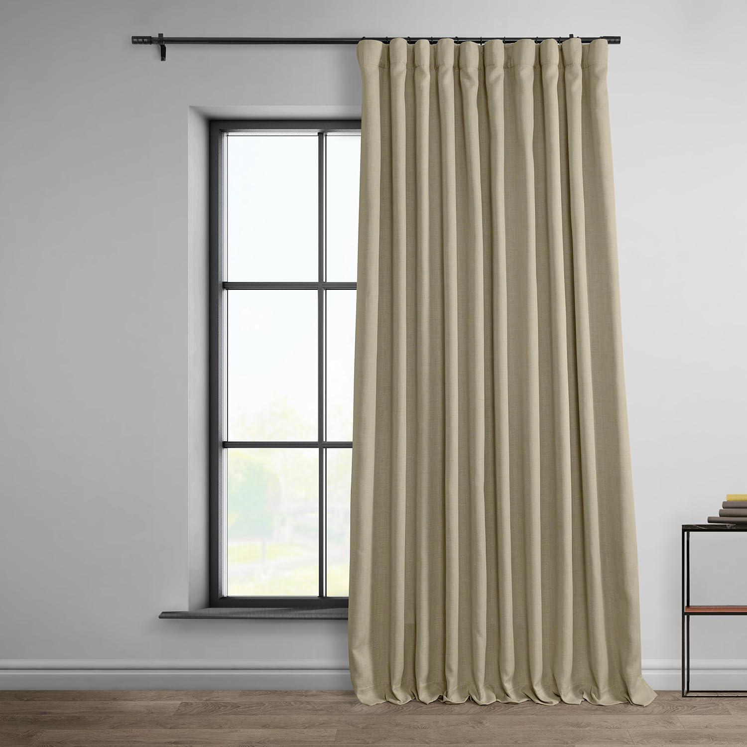 HPD Half Price Drapes Faux Linen Room Darkening Curtains