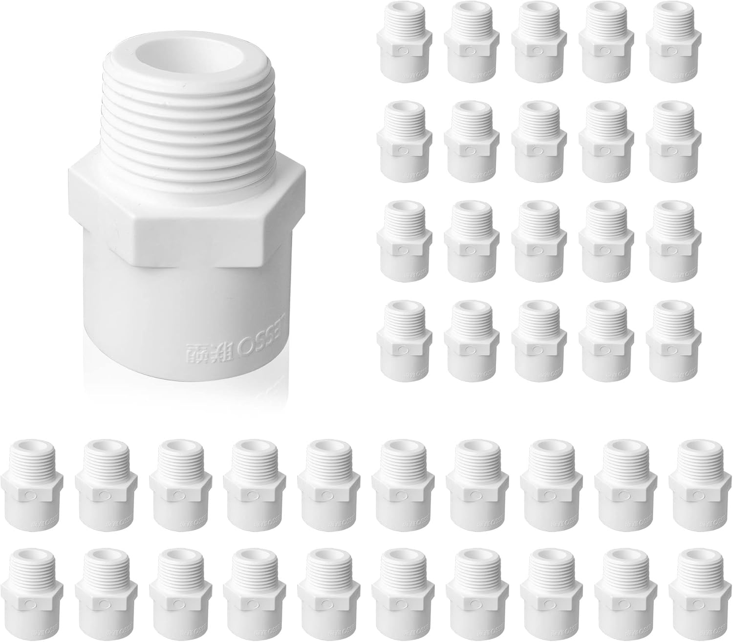WLUSSELL 40 Pack White 5/8 Inch PVC Male Adapter Pipe