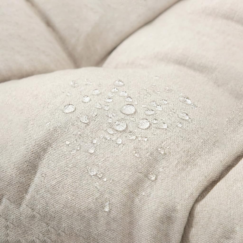 Outdoor Rocking Chair, 400 lbs Sturdy Frame with Thick Cushion,Patio Papasan Chair for Bedroom, Living Room, Porch, Garden(Beige)