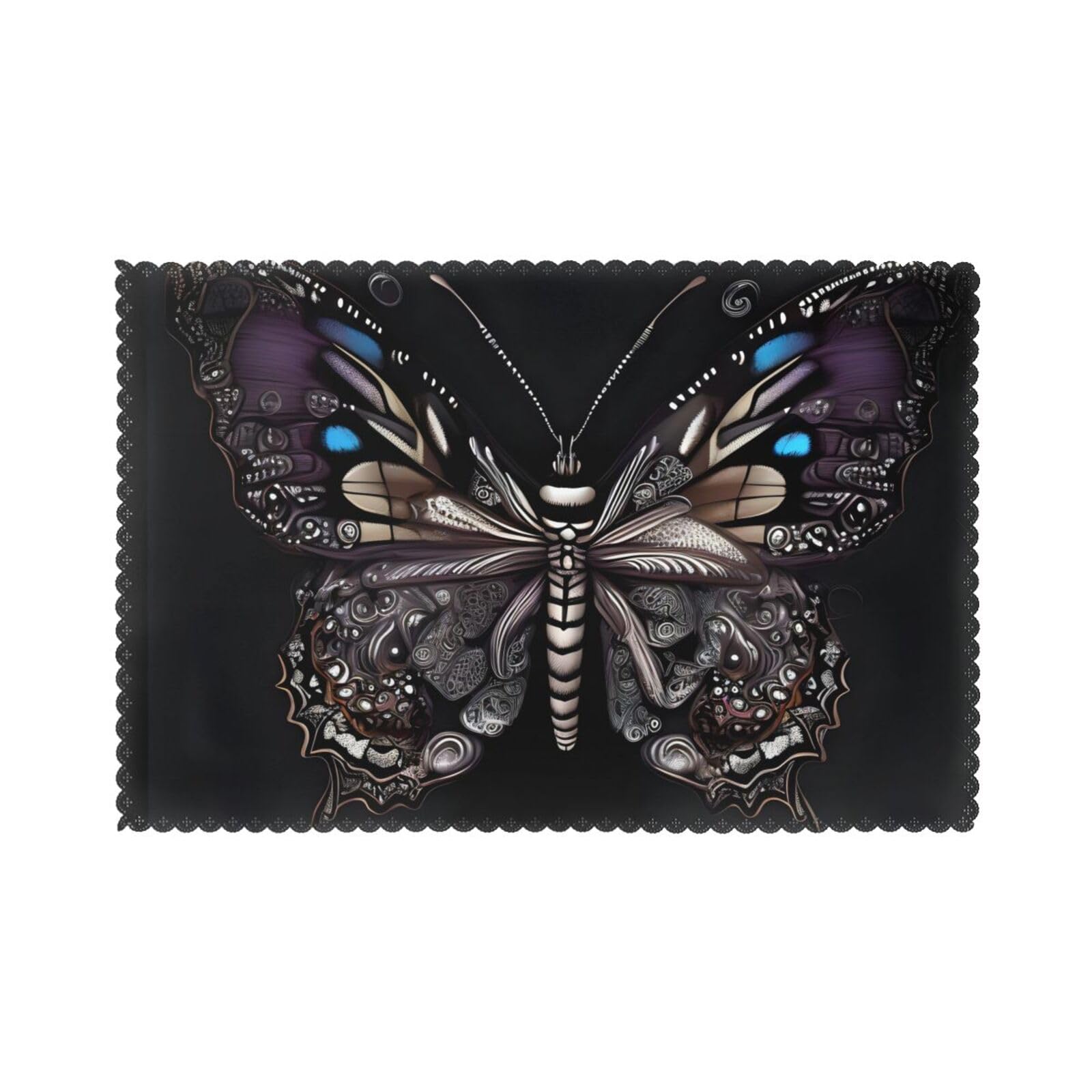 Science Butterfly Placemats set of 6, insulated, washable, suitable for kitchen, dining room, parties, etc.