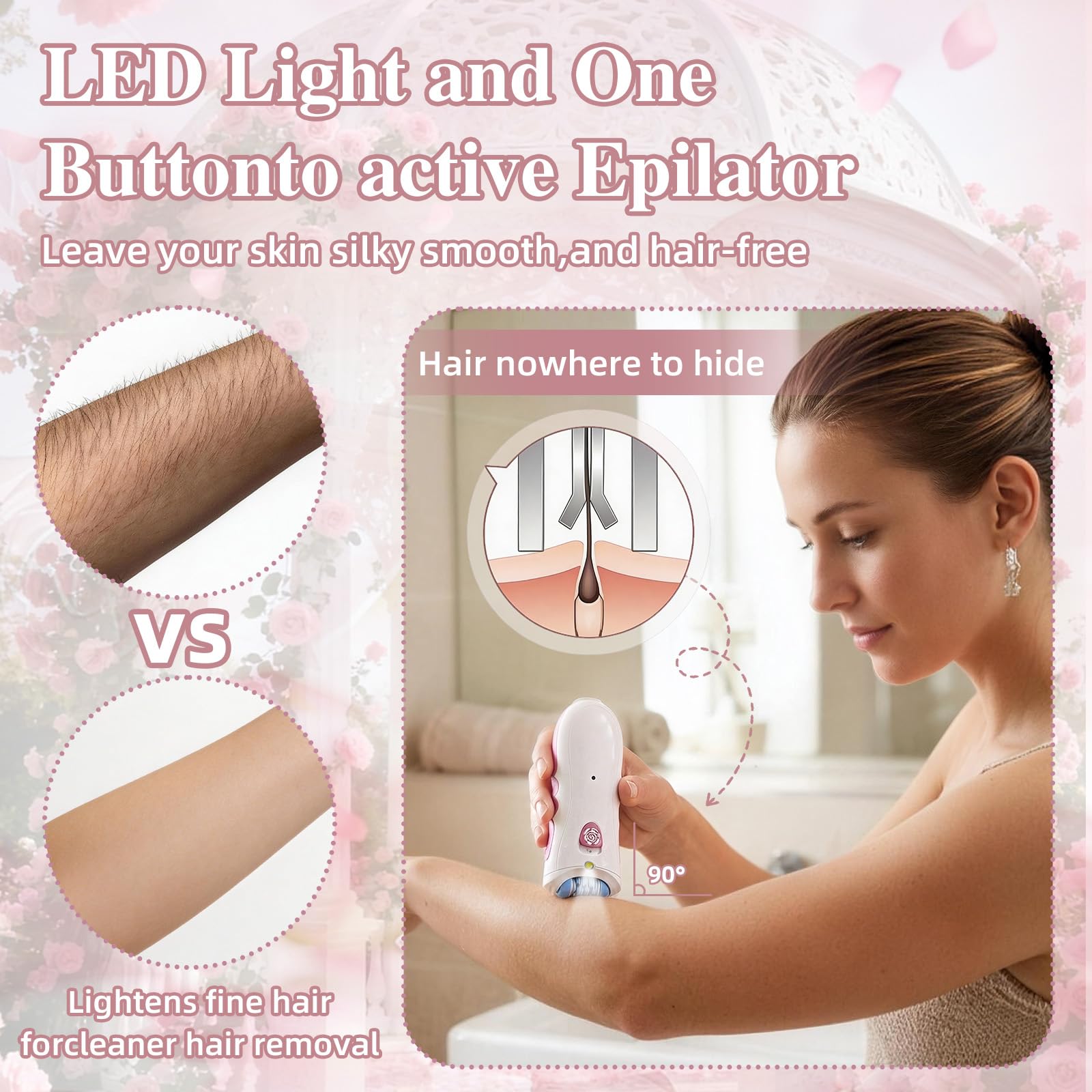 Depiladora facial para mujer, dispositivo eléctrico de depilación para cara y cuerpo, depiladora reutilizable sin dolor para mujeres, inalámbrica con luz LED, afeitadora portátil para pelusas de