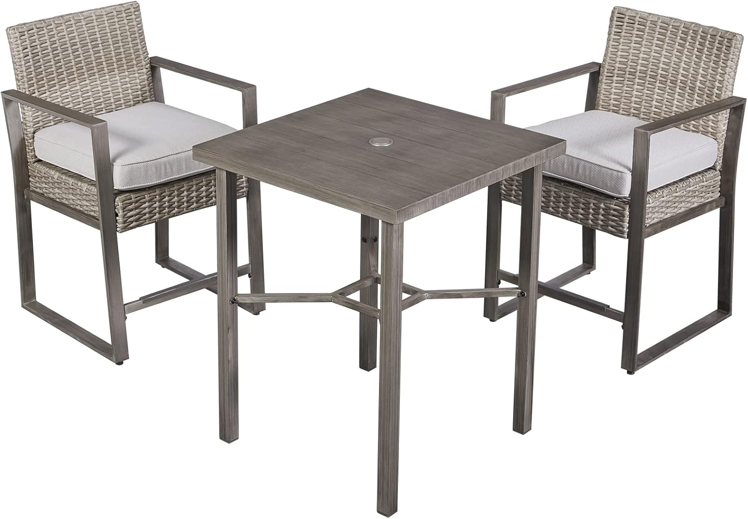 Belord Patio Bar Set with Umbrella Hole 3 Pieces Outdoor