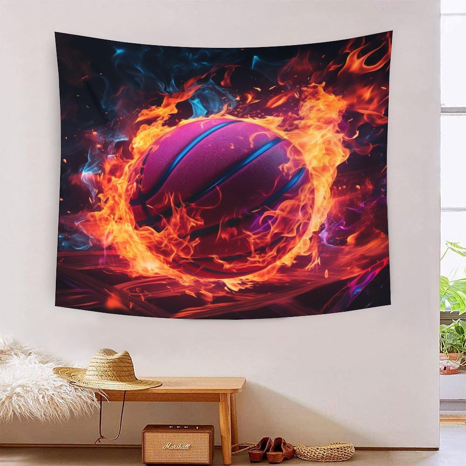 Effet tapisserie art mural basketball 3D grand format drap de plage durable - 7