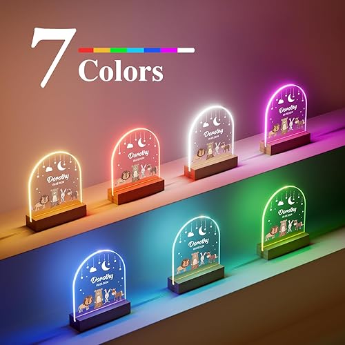Miniatura 6 de iDIY Regalos personalizados para bebés, luz nocturna con nombre personalizado para la guardería del bebé, regalos personalizados para niñas y niños,