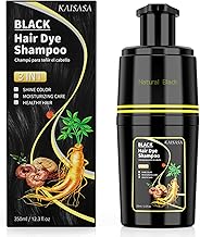 Black Hair Dye Shampoo 3 in 1, Hair Color Shampoo for Cover Grey Hair, Natural with Herbal Ingredient for Men and Women (Black)