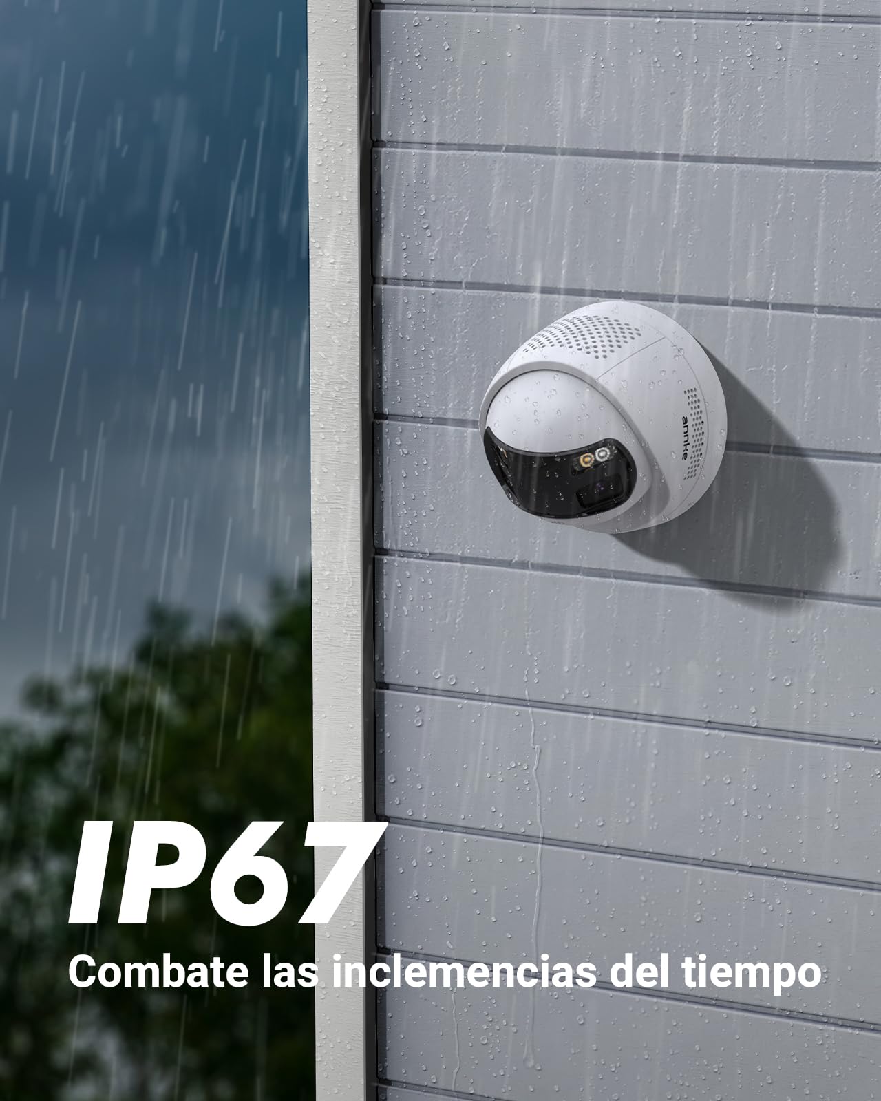 ANNKE FCD600 cámara de vigilancia exterior de 6MP con doble lente con un ángulo de visión de 180°, cámara IP para exterior, detección de personas/vehículos, visión nocturna en color, audio