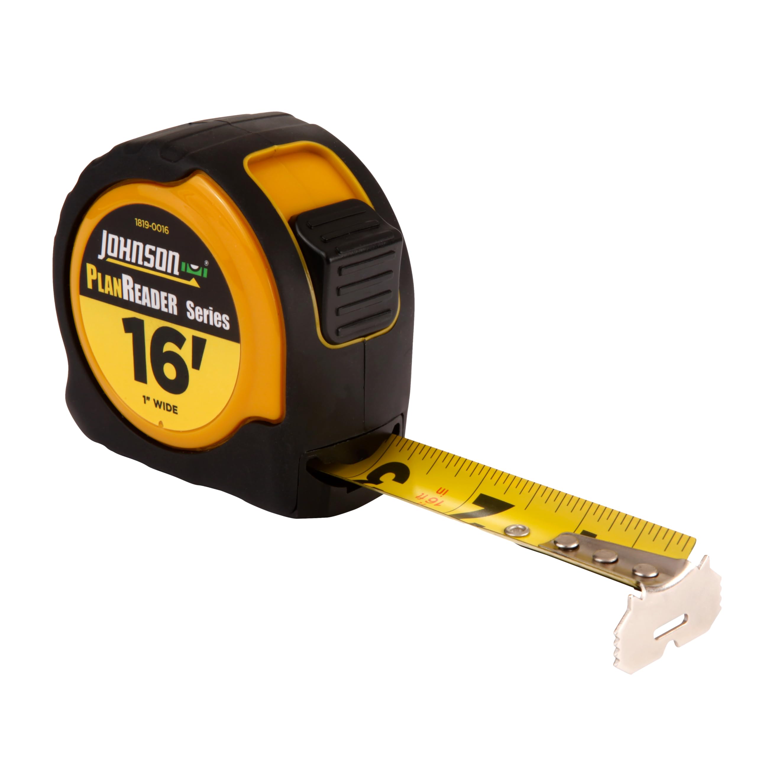 Johnson Level & Tool 1819-0016 - Cinta de alimentación para lector de planes, 16 pies, negro/plateado