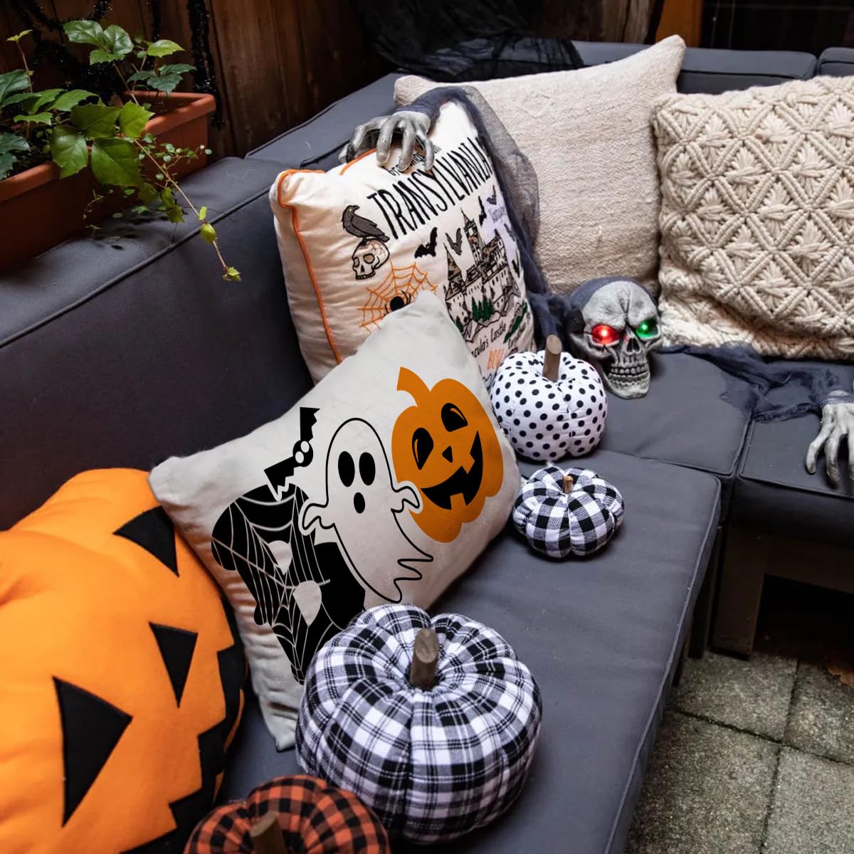 Amazon.co.jp: ハロウィンクッションカバー 12x20インチ ハロウィン