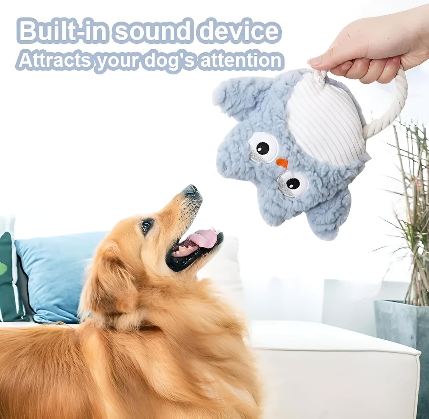 Indestructible Chew Toys for Aggressive Chewers with Squeaker - Heavy Duty Plush Tug & Teething Puppy Toys for All Dog Sizes, Interactive Durable Dog Chewing Toys for Large Medium Small Dogs (4Pcs)