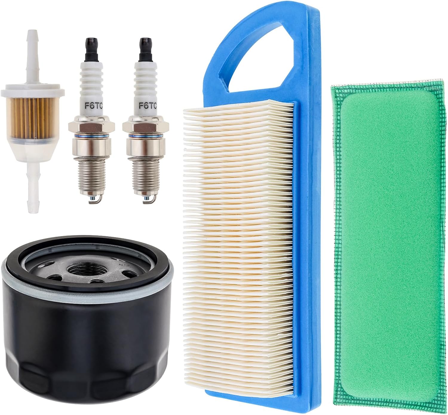 Windance Replace 697153 795115 698083 Air Filter Fit for Briggs & Stratton/John Deere/Toro Lawn mower Tractor with Oil Filter, Fuel Filter, Spark Plug, LA115 LA105 LA110 Air Cleaner Kit