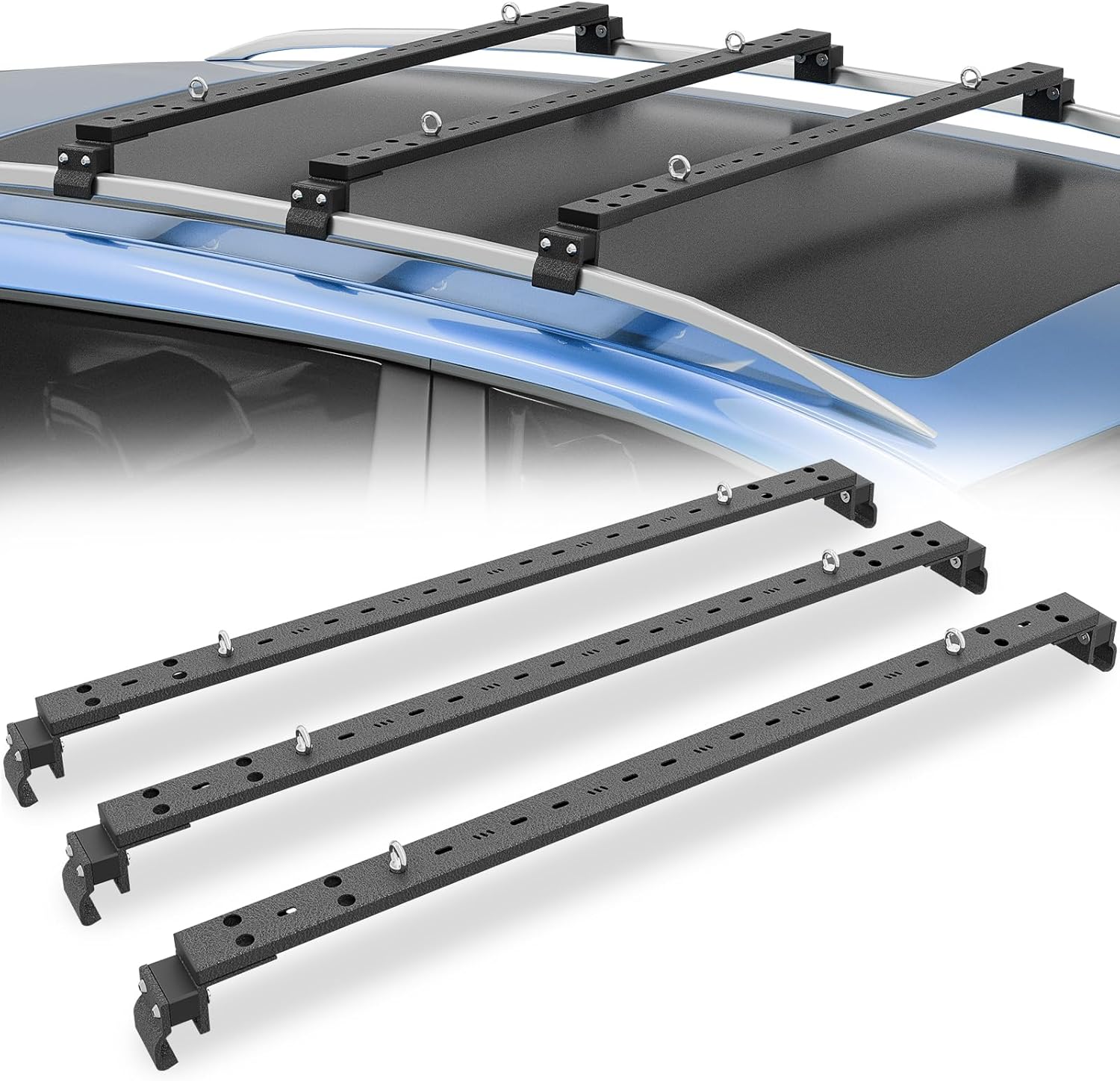 YZONA Heavy Duty 400 LBS Roof Rack Cross Bars Compatible with Flush & Raised Side Rails, Adjustable Crossbars Cargo Carrier Rooftop Luggage Fit Most SUVs Cars Vehicles