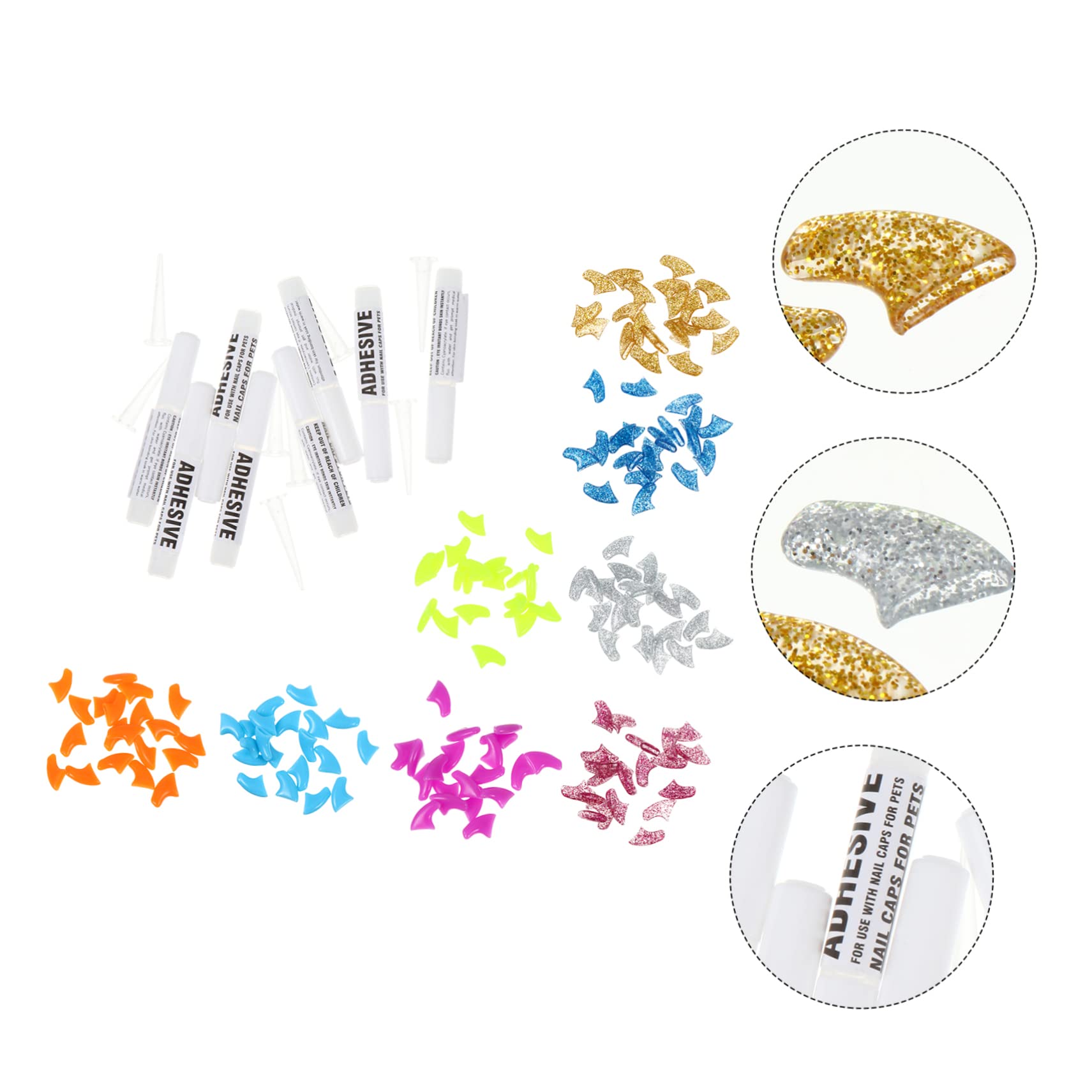 POPETPOP 480pièces Capuchons Colorés pour De Chat Colles Adhésives Douce Et pour Griffes Féline pour Prévenir Les Dommages Maison