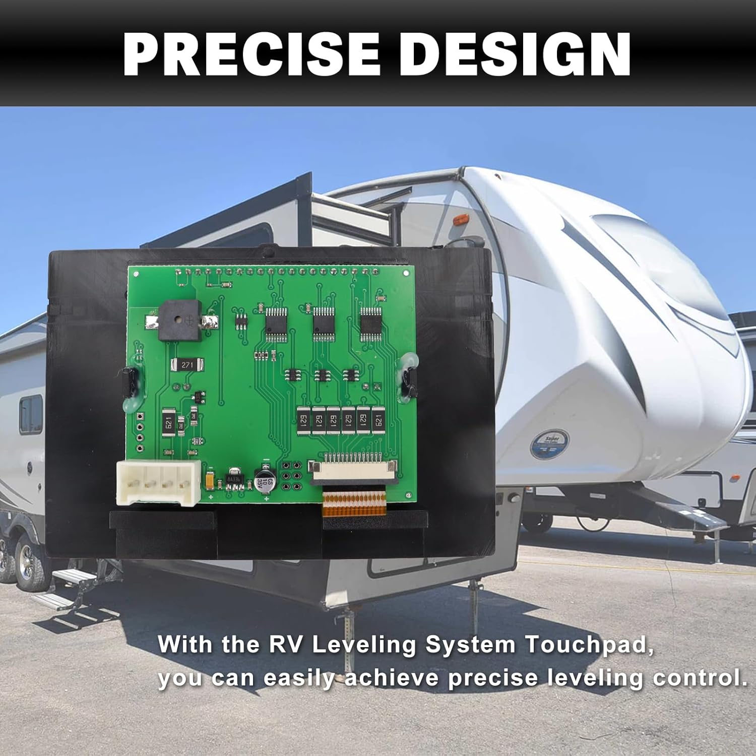 USTAR 421484 RV Leveling System Touchpad Compatible with 5th Wheel and Travel Trailer Leveling System with Auto-Leveling Button