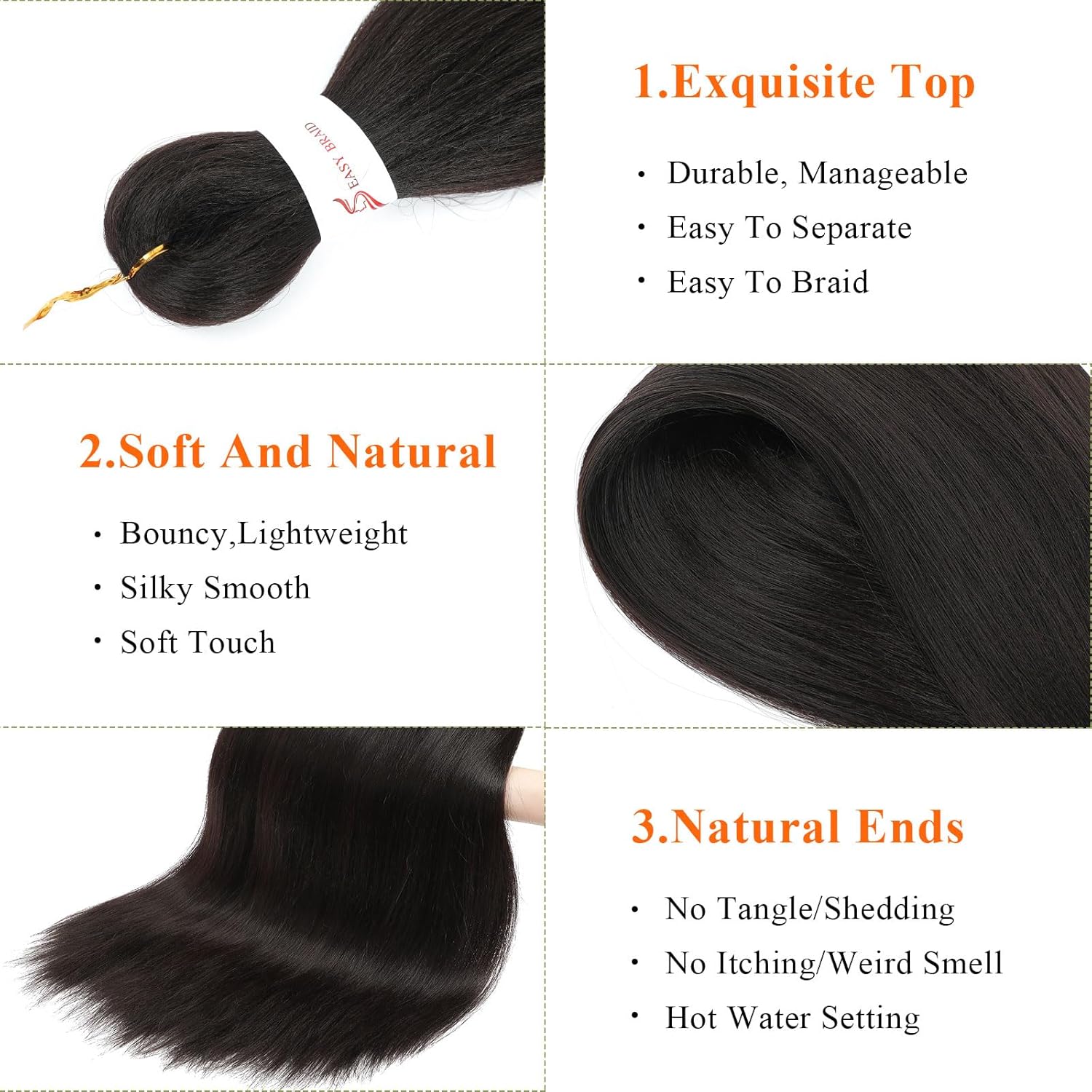 Color 4 Braiding Hair 30 Inch 8 Packs Dark Brown Braiding Hair Pre Stretched Long for Twist Or Box Braid Colored Synthetic Hair Extensions for Crochet Braids Hot Water Setting Soft Yaki Texture