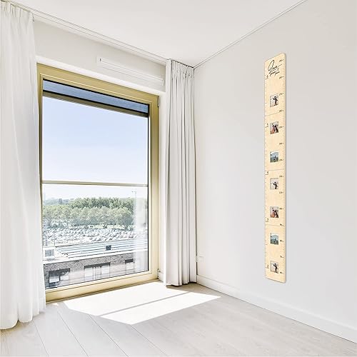 Miniatura 5 de GADNIA Tabla de crecimiento de madera para niños con marcos de fotos, niños y niñas, tabla de crecimiento de altura para pared, tabla de medición,