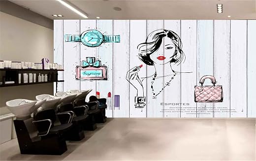 Mystic Walls MWZ3645 Girls Fashion Beauty Nails Lipstick HD 3D Wallpaper for Salon Parlour[20 ft x 19 ft] / [610 cm x 579 cm]