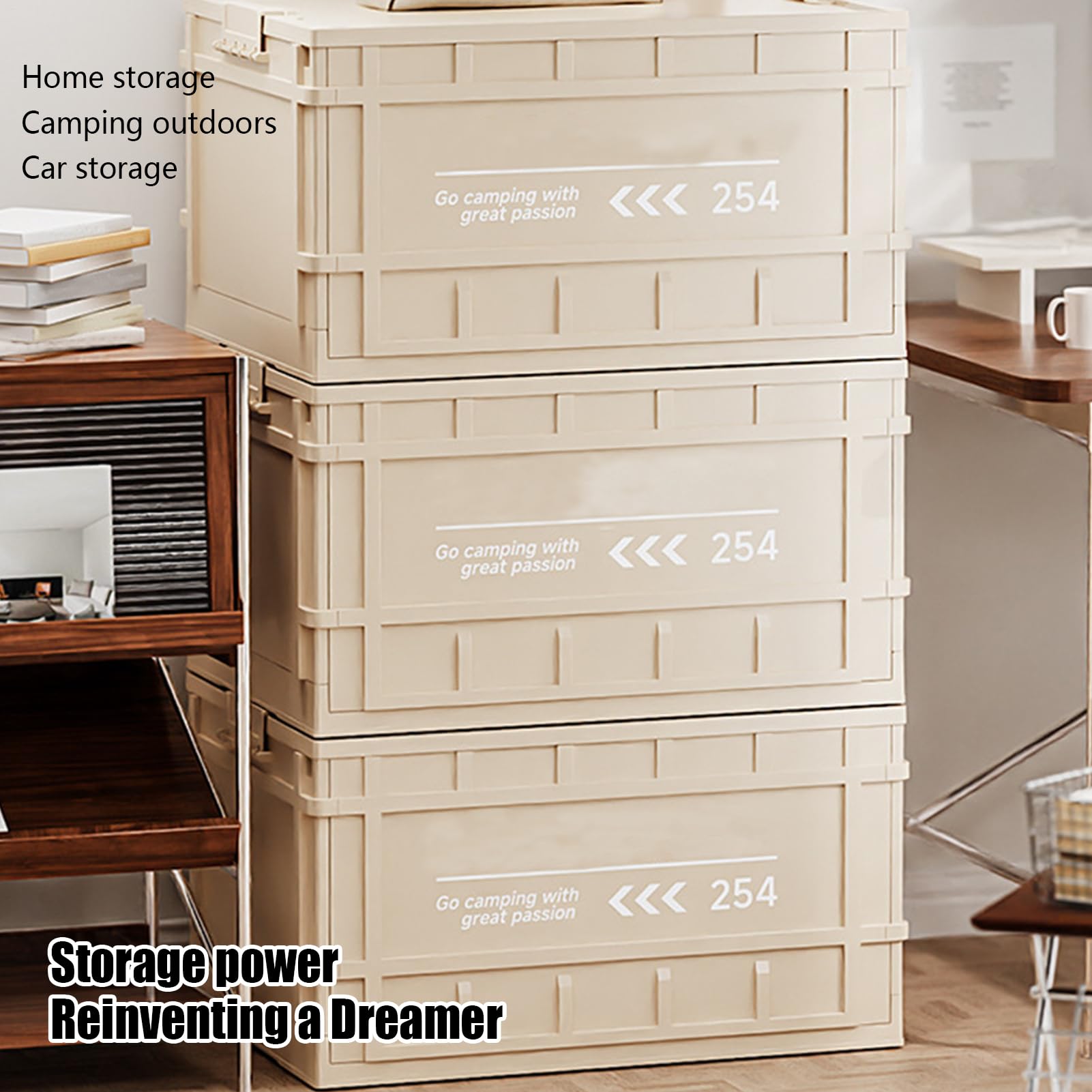 Cajas De Almacenamiento Plegables Contenedor Organizador Resistentes