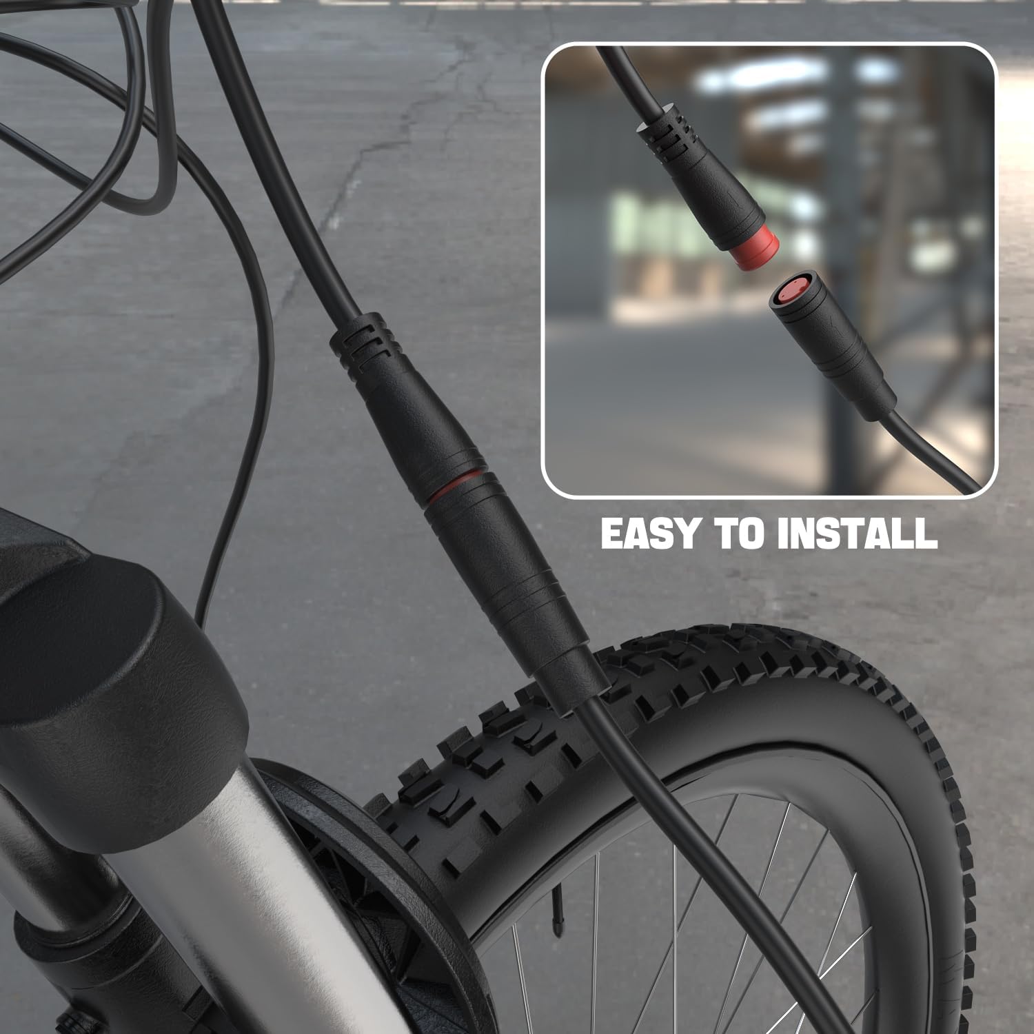 Durable Waterproof 2 pin Connector 2 Wires Left & Right Electronic Brake Lever Accessories for Electric Bicycle E-Bike Scooter (1 Pair) with semi-Metallic disc Brake Pads & Spring
