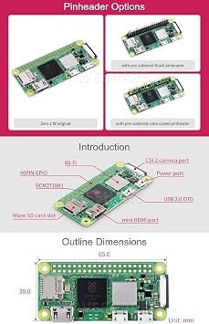 Waveshare Package H Compatible with Raspberry Pi Zero 2 W Bundle with 2.13inch Touch e-Paper HAT(with case) Power Supply 5V/3A Micro Card 16GB Card Reader and So On (8 Items)