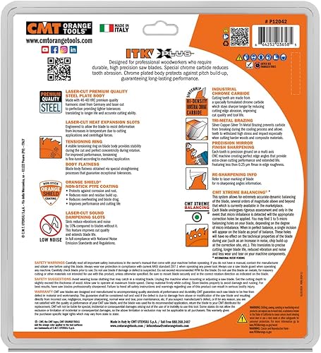 Miniatura 5 de CMT P12042 ITK Plus Hoja de sierra de uso general, 12 x 42 dientes, 10 ATB+cizalla con orificio de 1 pulgada