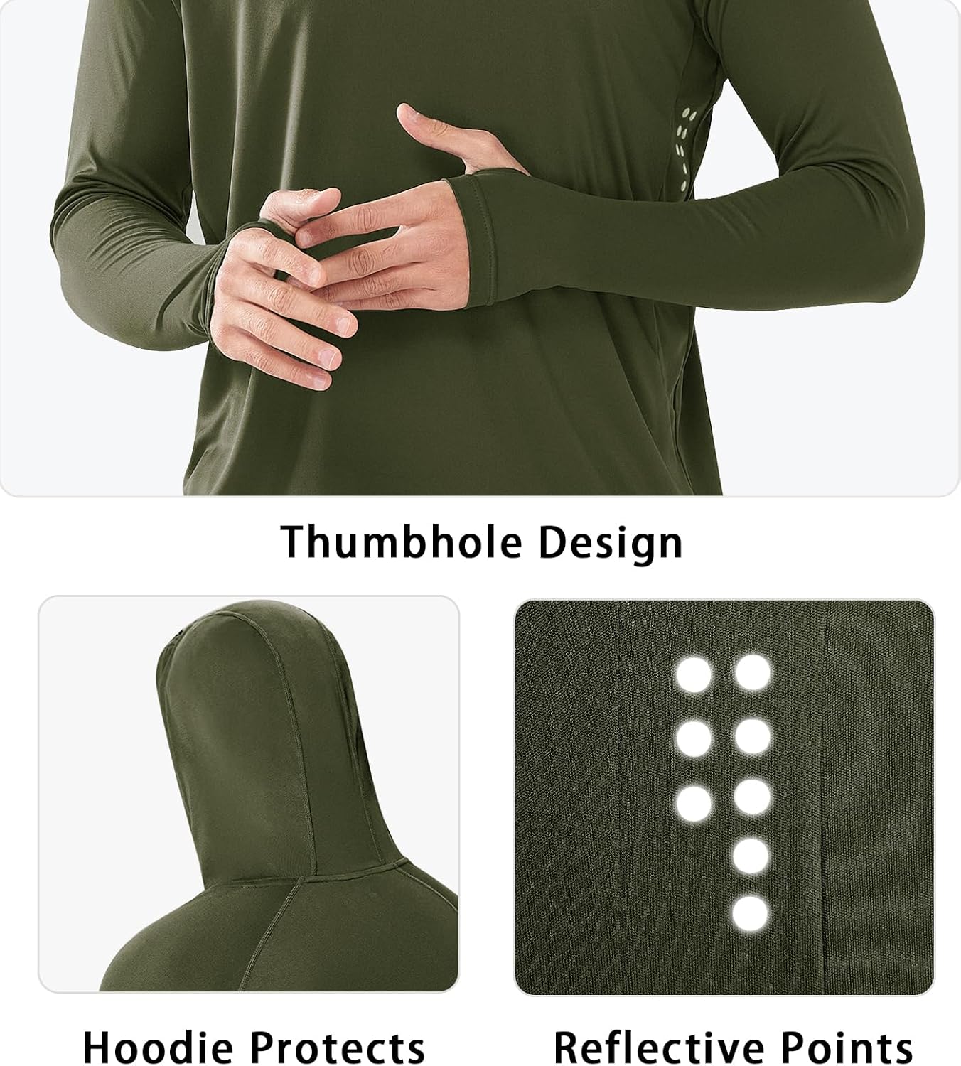 NORTHYARD Men's UPF 50+ Hoodie Shirts Long Sleeve Sun Protection Fishing Swim Beach UV SPF Rash Guard Quick Dry Lightweight - Image 4