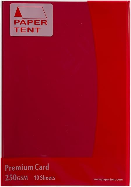 Papertent A4 Premium Card 250gsm 10 Sheets per Pack - Red
