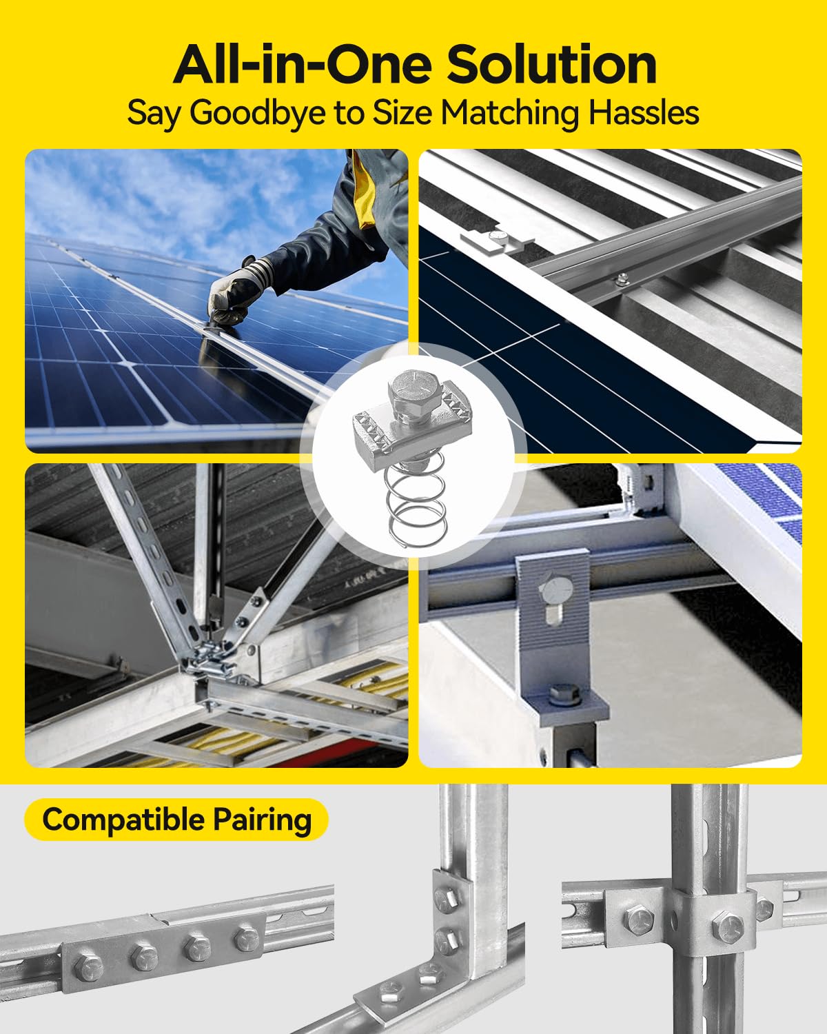 Spring Channel Nut and Bolt - 3/8" x 15/16" for 1-5/8" Strut Channel. 8mm Thickened Strut Channel Spring Nut 3/8"-16 with Thickened Galvanized Plating (32 Pack)