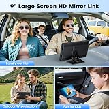 LAMTTO Écran Voiture Carplay sans Fil Android Auto & A-pple Carplay, 9 Pouces Portable Autoradio Car Play Voiture sans Fil avec Écran Tactile/Navigation/Bluetooth/Mirror Link/Assistant Vocal/AUX/FM - 5