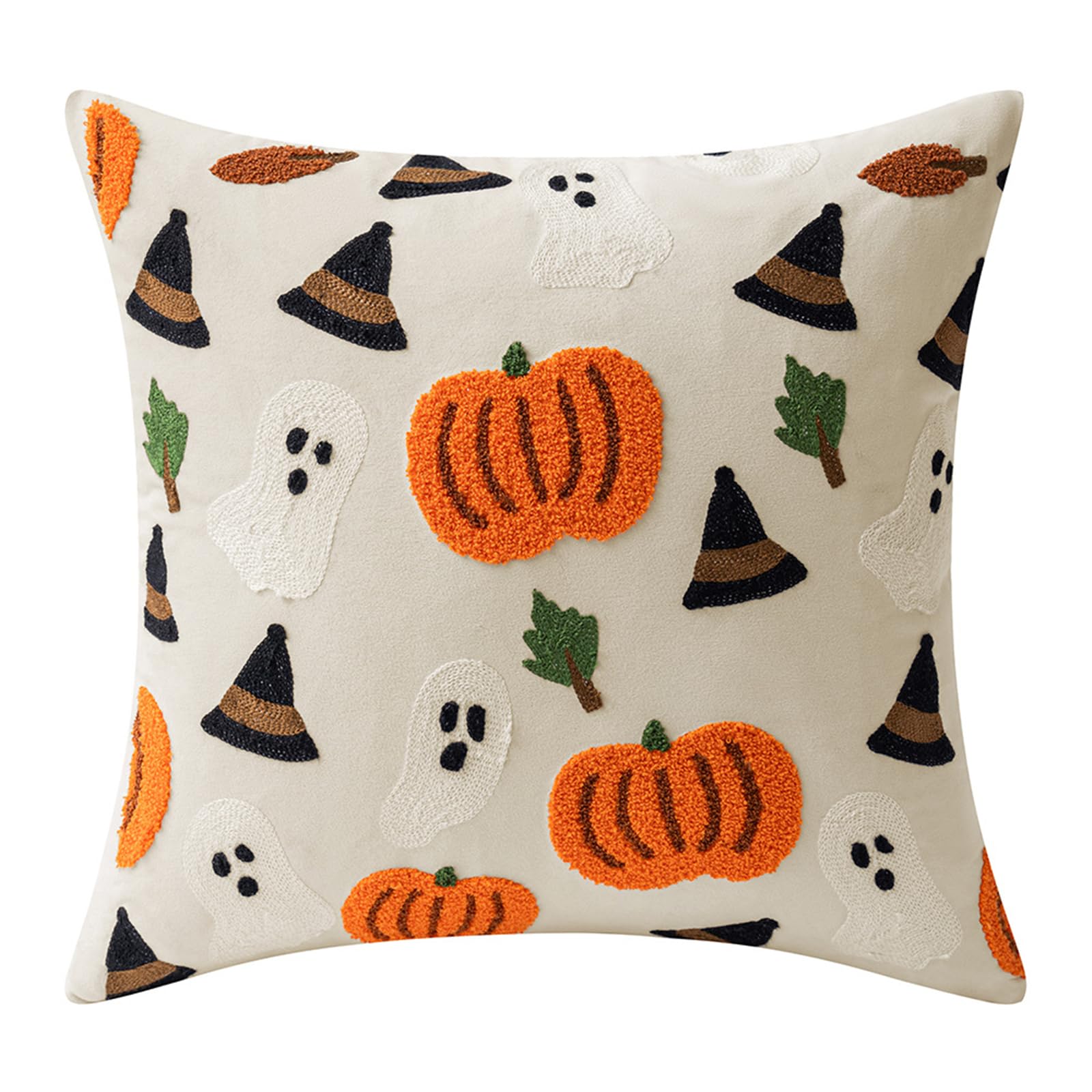 carotoe Washable Embroidered Pillow Cover Halloweens Themed Home Accent Soft Polyester Decorative Pillow Decorative Pillowcase