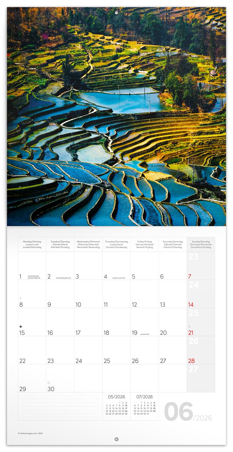 NOTIQUE Calendario da parete 2026 Il nostro pianeta, calendario mensile in brochure, design estetico 30 x 30 cm (aperto 30x60)