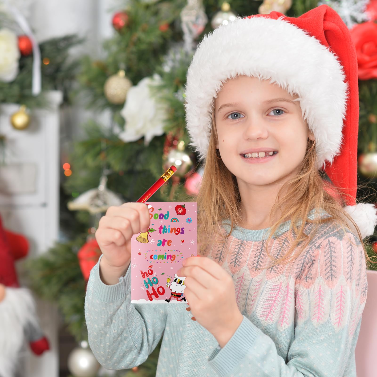 Christmas Pencils and Notebooks, 36Packs Christmas Pencil with Rubber for Children, Xmas Notepads Pencils Bulk with Erasers for Kids, Christmas Stationery for Class Students from Teacher (Christmas) - Image 2